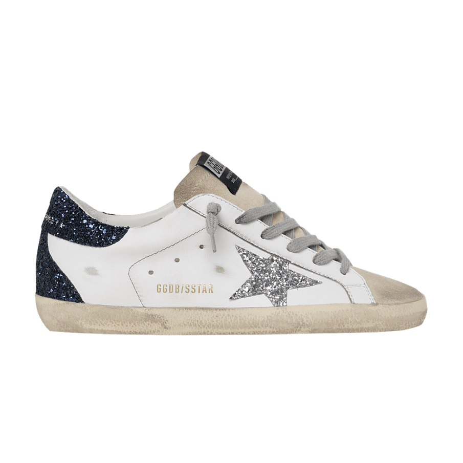 Фото № 1 с приближением к товару «‎Golden Goose Women's Superstar White Silver Blue Glitter»
