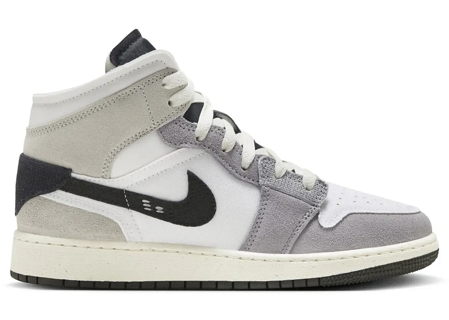 Фото № 1 с приближением к товару «‎Jordan 1 Mid SE Craft White Cement Grey Black »