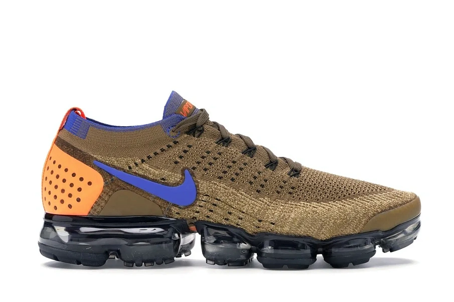 Фото № 1 с приближением к товару «‎Nike Air VaporMax Flyknit 2 Golden Beige Racer Blue»