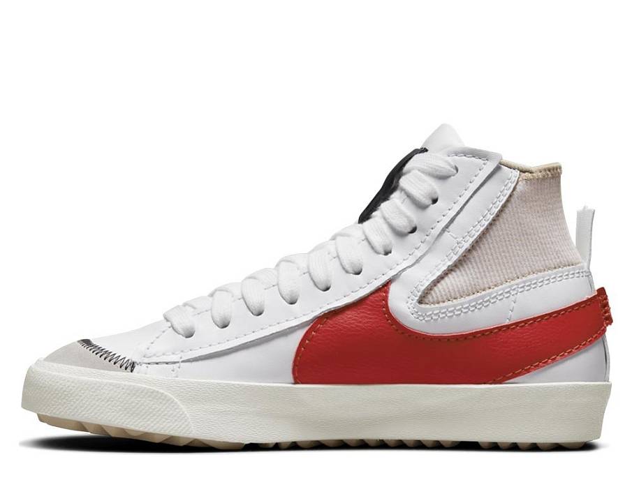 Фото № 2 с приближением к товару «‎Nike Blazer Mid '77 Jumbo Mid-Top Sneakers WhiteRed»