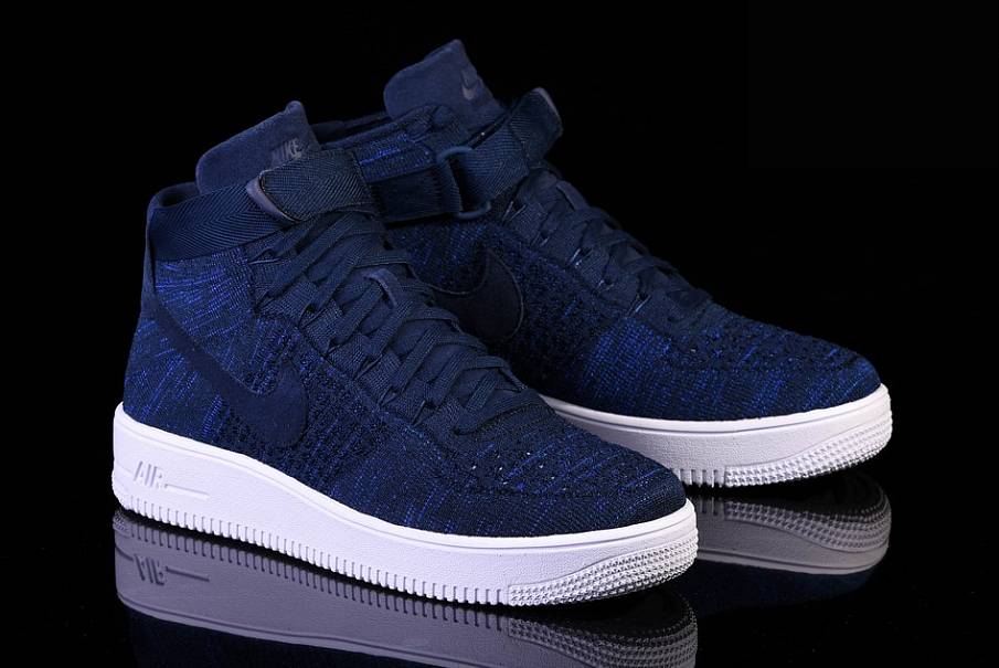 Фото № 2 с приближением к товару «‎Nike Air Force 1 Ultra Flyknit College Navy »