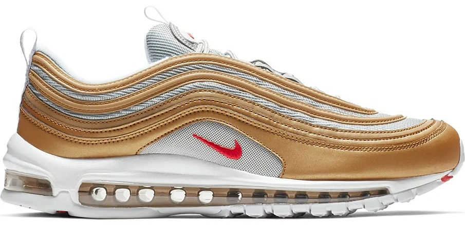 Фото № 1 с приближением к товару «‎Nike Air Max 97 Metallic Gold University Red»