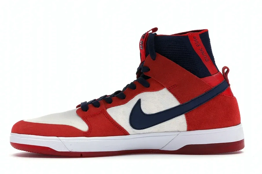 Фото № 3 с приближением к товару «‎Nike SB Dunk High Elite Red Navy White»