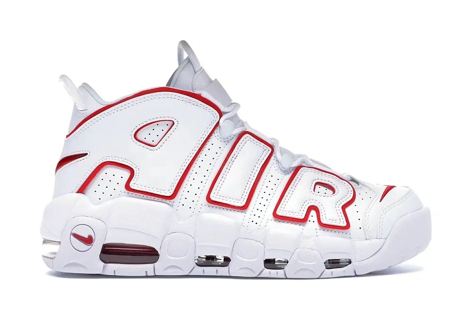 Фото № 1 с приближением к товару «‎Nike Air More Uptempo White Varsity Red Outline (2018/2021)»