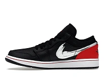 Фото № 3 с приближением к товару «‎Jordan 1 Low Brushstroke Swoosh Black»