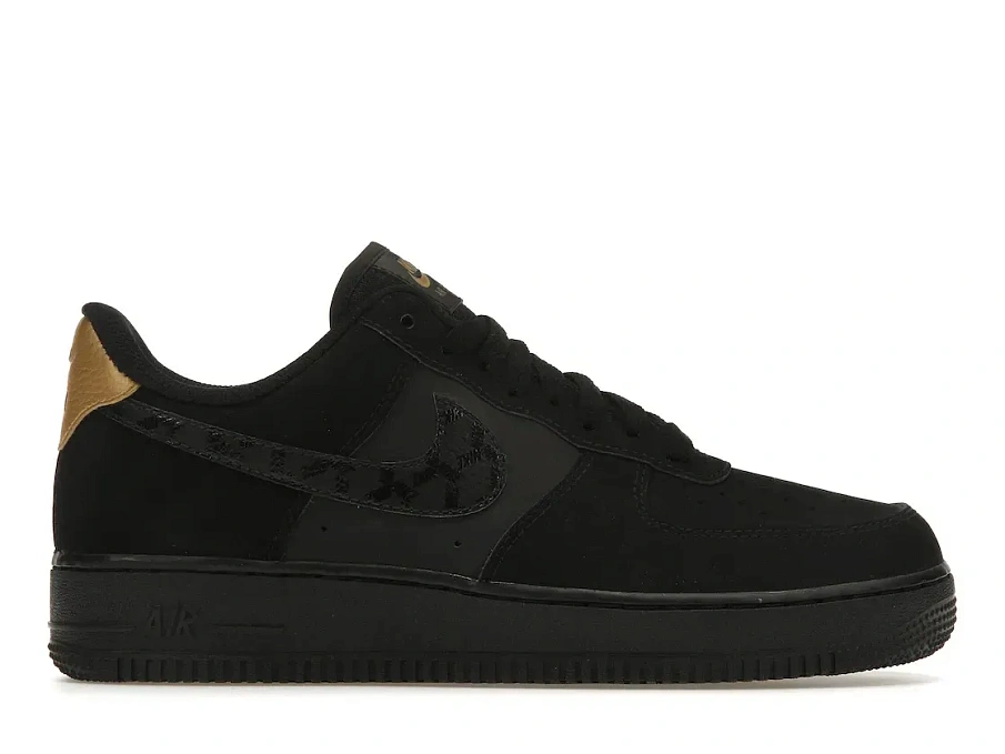Фото № 1 с приближением к товару «‎Nike Air Force 1 Low Nubuck Black Metallic Gold (2021)»