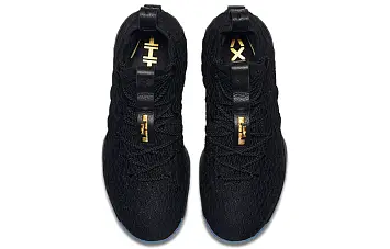  Nike Lebron 15 Basketball shoes Black Metallic Gold - 6