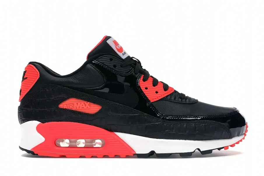 Фото № 1 с приближением к товару «‎Nike Air Max 90 Black Croc Infrared»