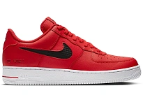 Фото № 1 с приближением к товару «‎Nike Air Force 1 Low Cut Out Swoosh Red Black»