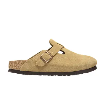 Birkenstock Women's Boston Suede Leather Latte Cream - 1