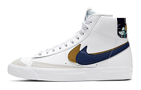 Фото № 1 с приближением к товару «‎Nike Blazer Mid '77 SE GS 'Double Swoosh - White Gold Blue Void'»