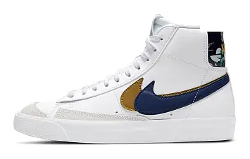 Nike Blazer Mid '77 SE GS 'Double Swoosh - White Gold Blue Void' - 1