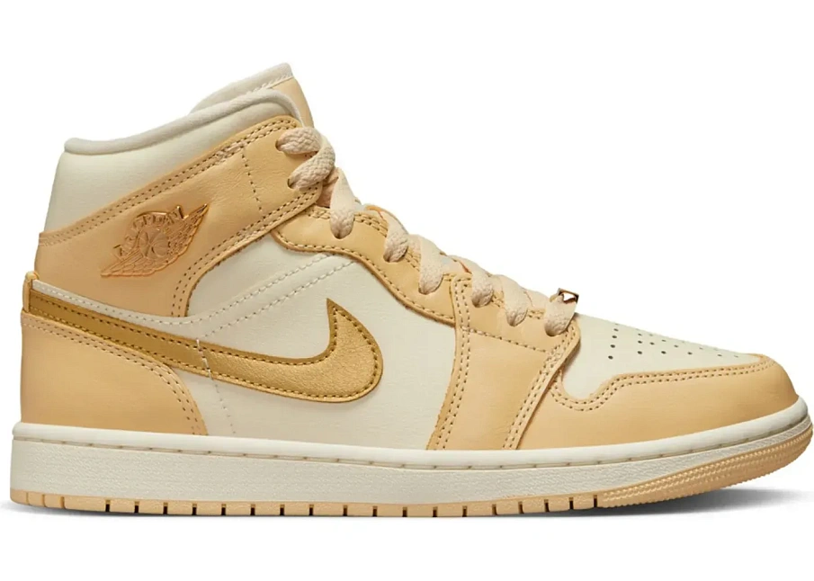 Фото № 1 с приближением к товару «‎Jordan 1 Mid SE Pale Vanilla Metallic Gold »