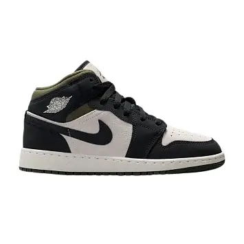 Air Jordan 1 Mid SE GS Medium Olive Off Noir - 1