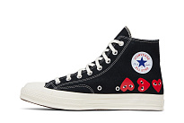 Фото № 4 с приближением к товару «‎Comme des Garçons PLAY x Converse Chuck 70 High Multi Heart - Black»