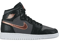 Фото № 1 с приближением к товару «‎Jordan 1 Retro High Black Metallic Red Bronze Dark Grey »