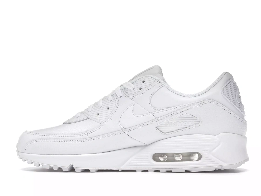 Фото № 5 с приближением к товару «‎Nike Air Max 90 Leather Triple White (2020)»