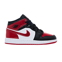 Фото № 1 с приближением к товару «‎Air Jordan 1 Mid SE GS Patent Bred Toe»