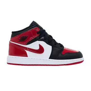Air Jordan 1 Mid SE GS Patent Bred Toe - 1