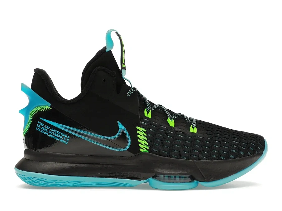 Фото № 1 с приближением к товару «‎Nike LeBron Witness 5 Black Light Blue Fury»