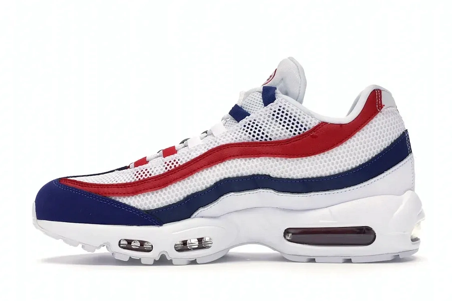 Фото № 3 с приближением к товару «‎Nike Air Max 95 White Deep Royal Blue Gym Red»