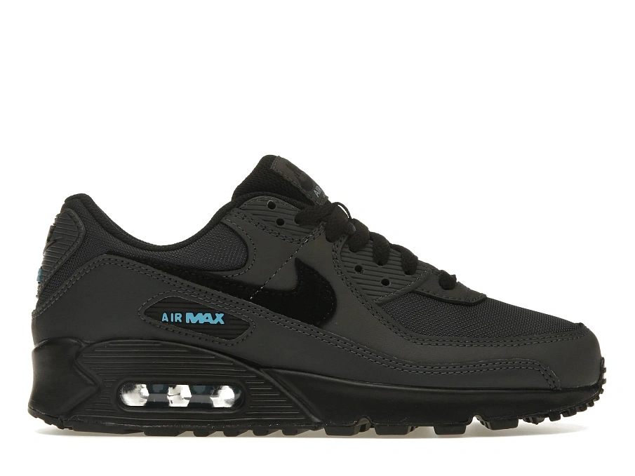 Фото № 1 с приближением к товару «‎Nike Air Max 90 Dark Smoke Grey Laser Blue»