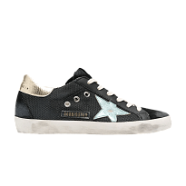Фото № 1 с приближением к товару «‎Golden Goose Women's Superstar Black Metallic Light Blue»