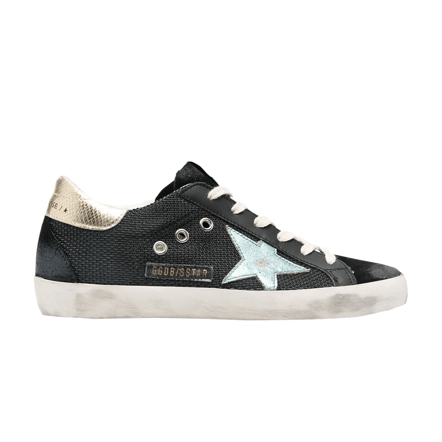 Фото № 1 с приближением к товару «‎Golden Goose Women's Superstar Black Metallic Light Blue»
