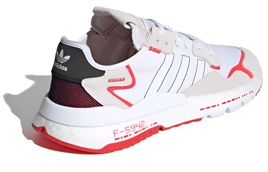 Фото № 4 с приближением к товару «‎ adidas originals Nite Jogger Sports Casual Shoes WhiteGreyRed»