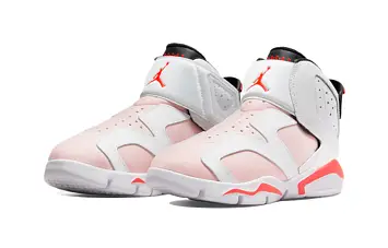 (BP) Air Jordan 6 Retro Little Flex Basketball Shoes BlackWhitePink - 4