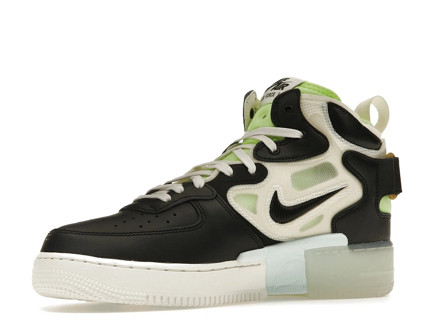 Фото № 3 с приближением к товару «‎Nike Air Force 1 React Mid Black Sail Ghost Green»