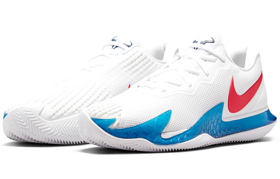 Фото № 3 с приближением к товару «‎NikeCourt Air Zoom Vapor Cage 4 Rafa Tennis Shoes WhiteBlueRed»