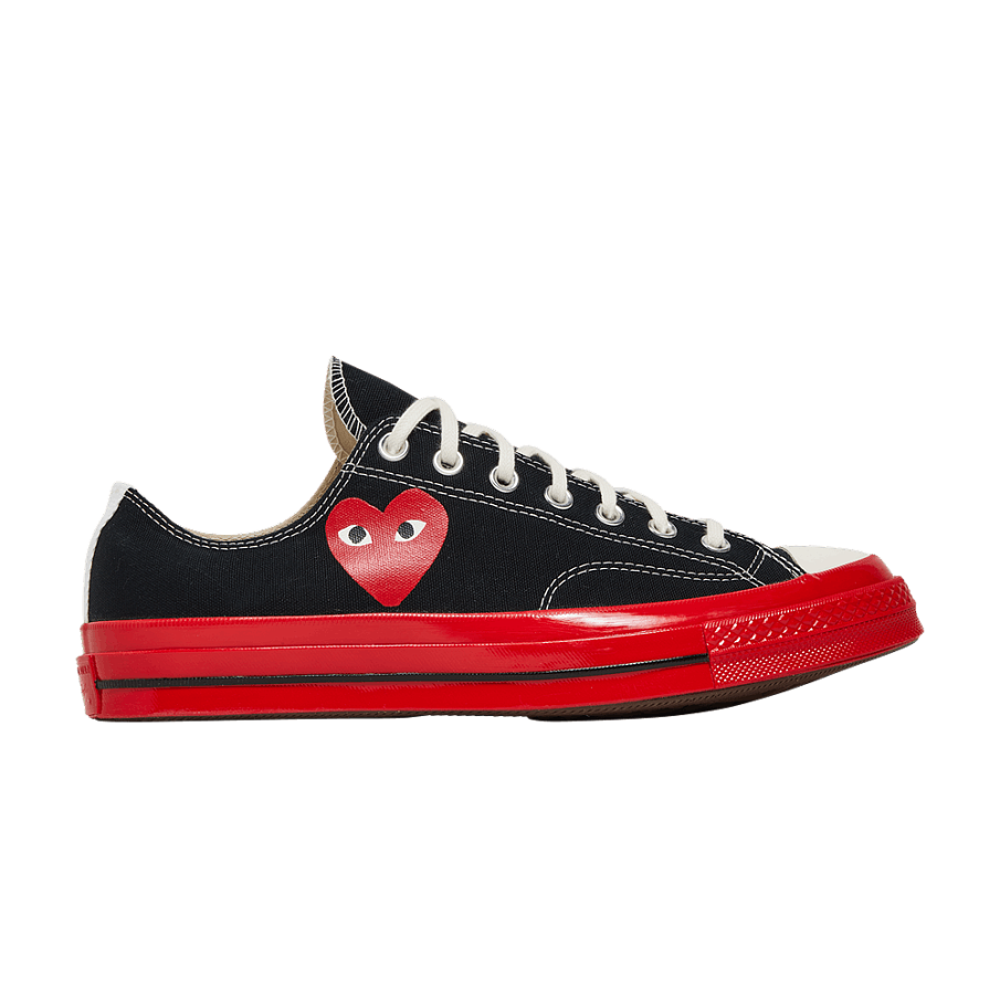 Фото № 1 с приближением к товару «‎Comme des Garçons Play x Converse Chuck 70 Low Black Red»