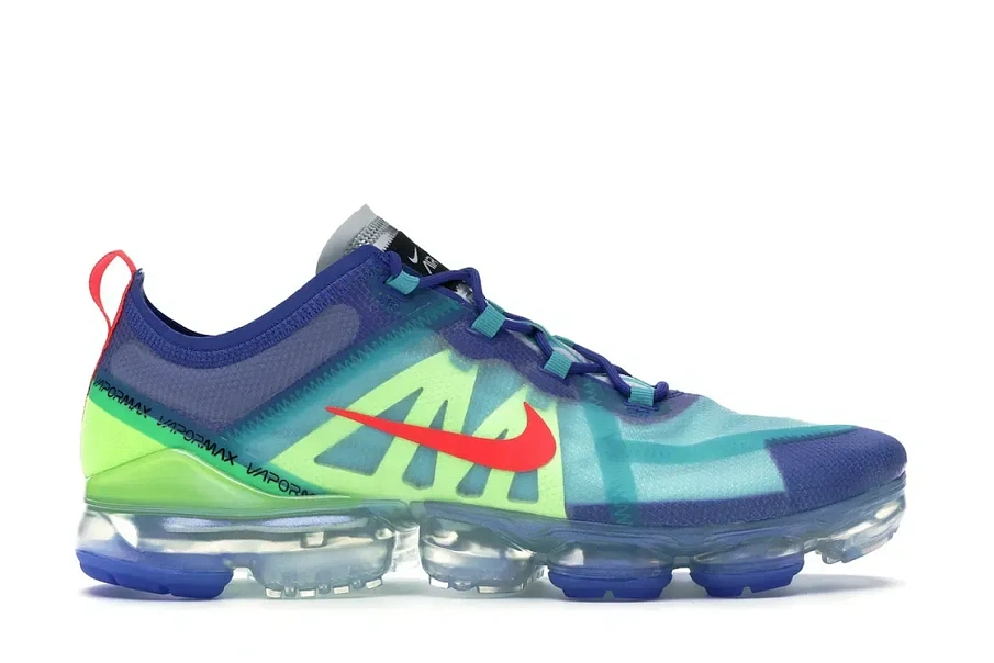 Фото № 1 с приближением к товару «‎Nike Air VaporMax 2019 Racer Blue Hyper Jade Volt Glow»