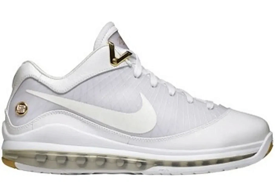 Фото № 1 с приближением к товару «‎Nike LeBron 7 Low White Metallic Gold»