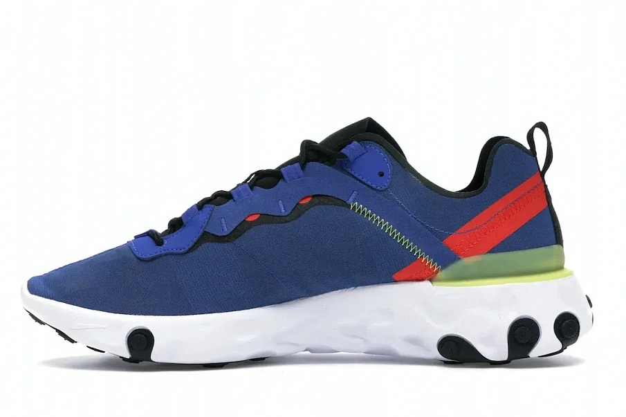 Фото № 3 с приближением к товару «‎Nike React Element 55 Game Royal Dynamic Yellow Habanero Red»