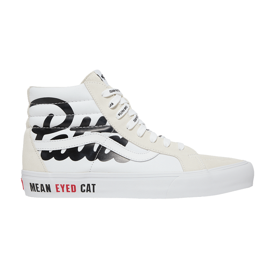 Фото № 1 с приближением к товару «‎Patta x Vans Vault Sk8-Hi Reissue VLT LX Mean Eyed Cat - White»