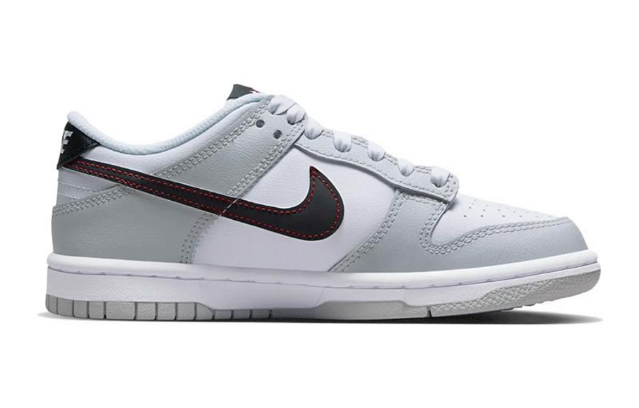 Фото № 2 с приближением к товару «‎Nike GS Dunk Low SE Lottery Skate shoes Grey Fog Light Crimson»