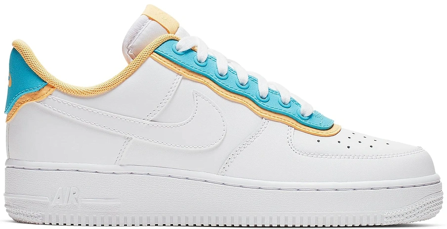 Фото № 1 с приближением к товару «‎Nike Air Force 1 Low SE White Light Blue Fury Topaz Gold »
