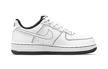 Nike Force 1 PS 'Contrast Stitch - White Black' - 2