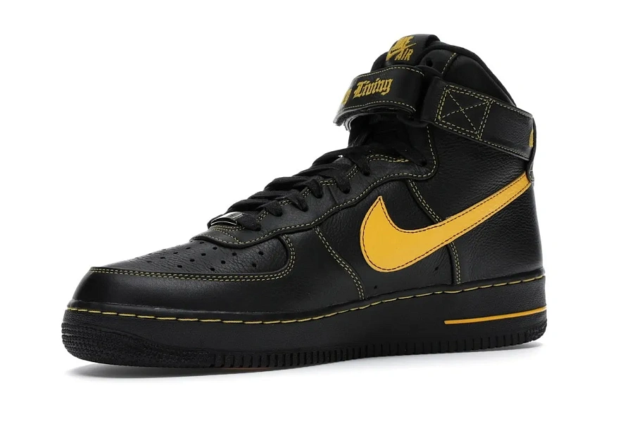 Фото № 3 с приближением к товару «‎Nike Air Force 1 High Vlone Black University Gold»