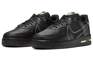 Nike Air Force 1 React Skate shoes Black Violet Star Barely Volt - 3
