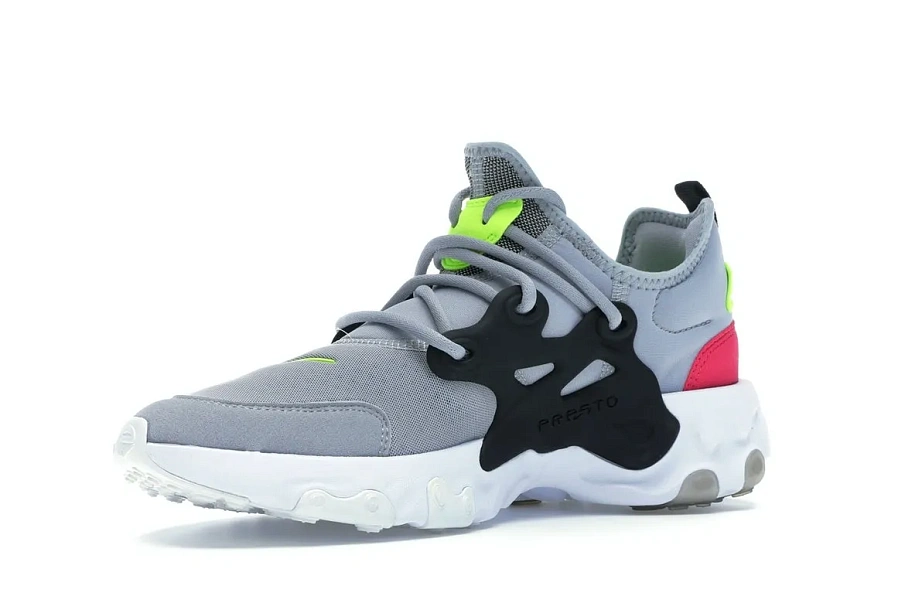 Фото № 3 с приближением к товару «‎Nike React Presto Wolf Grey Black Rush Pink Volt »