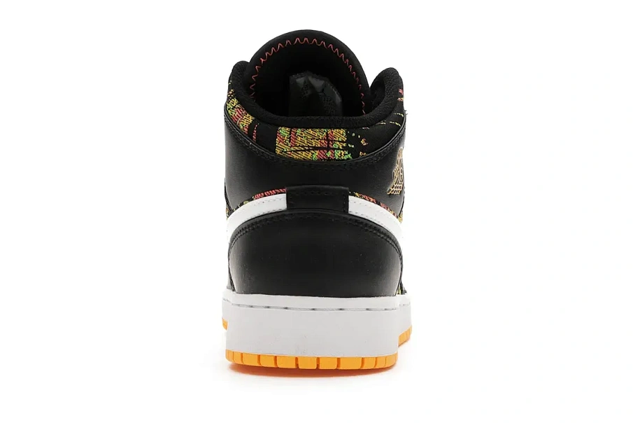 Фото № 4 с приближением к товару «‎Jordan 1 Mid Black Laser Orange Bright Melon »