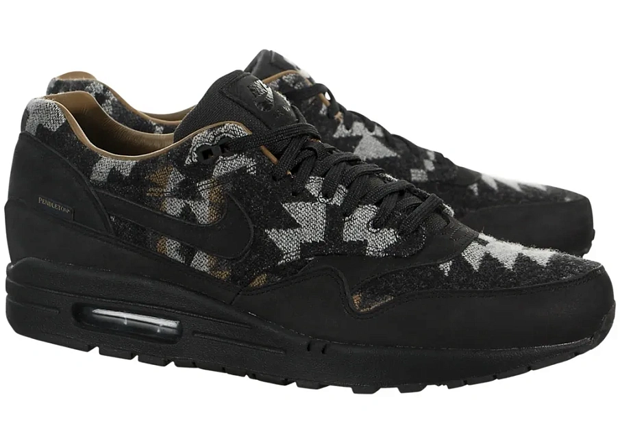 Фото № 1 с приближением к товару «‎Nike Air Max 1 QS Pendleton Black Grey»