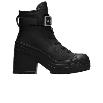 Converse Chuck 70 De Luxe Heel Leather High Buckle - Triple Black - 1