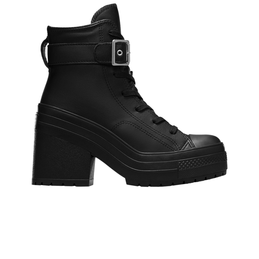 Фото № 1 с приближением к товару «‎Converse Chuck 70 De Luxe Heel Leather High Buckle - Triple Black»