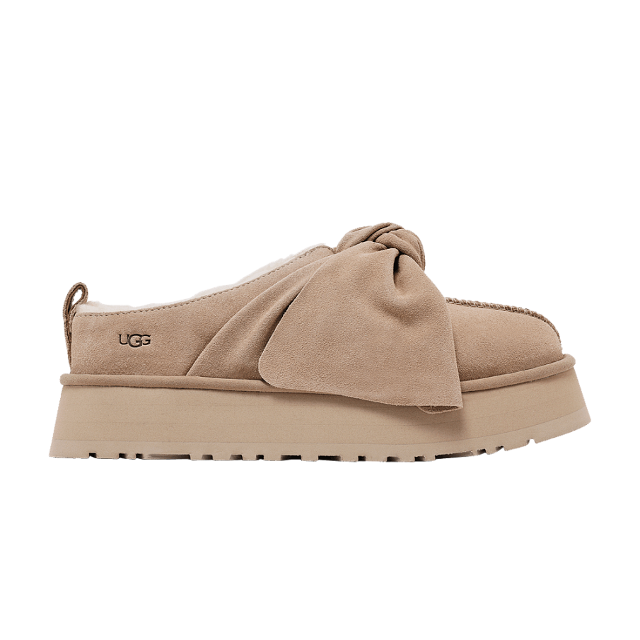 Фото № 1 с приближением к товару «‎UGG Women's Platform Slip-On Bow Slipper Sand»