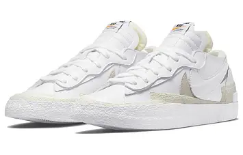 sacai x Nike Blazer low Skate shoes White Patent Leather - 5