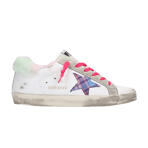 Golden Goose Women's Superstar White Purple Tartan